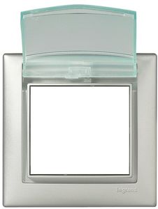 Фото Legrand Valena 770150 Рамка 1-постовая (IP44, крышка, горизонтальная, алюминий)