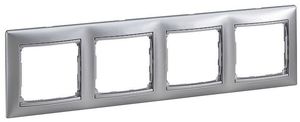 Фото Legrand Valena 770154 Рамка 4-постовая (универсальная, алюминий)