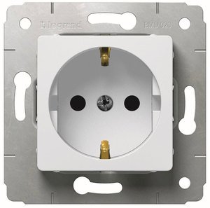 Фото Legrand Cariva Diy 695946 Розетка с заземляющим контактом (16 А, под рамку, скрытая установка, белый)