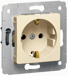Фото Legrand Cariva Diy 695916 Розетка с заземляющим контактом (16 А, под рамку, скрытая установка, слоновая кость)