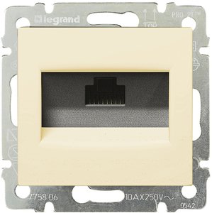 Фото Legrand Valena 774341 Розетка компьютерная (RJ45, захваты, под рамку, скрытая установка, слоновая кость)