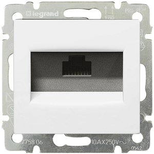 Фото Legrand Valena 774244 Розетка компьютерная (RJ45, STP, Cat.6e, под рамку, скрытая установка, белая)