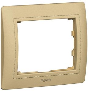 Фото Legrand Galea Life 771990 Рамка 1-постовая (универсальная, leather havanna)