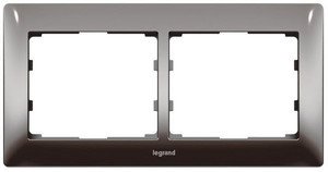 Фото Legrand Galea Life 771942 Рамка 2-постовая (горизонтальная, metal black nickel)