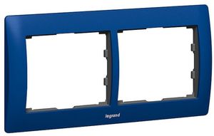 Фото Legrand Galea Life 771912 Рамка 2-постовая (горизонтальная, metal magic blue)