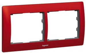 Фото Legrand Galea Life 771902 Рамка 2-постовая (горизонтальная, metal magic red)
