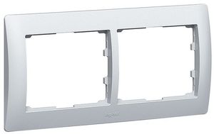 Фото Legrand Galea Life 771302 Рамка 2-постовая (горизонтальная, soft aluminium)