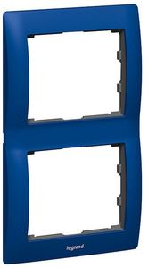 Фото Legrand Galea Life 771916 Рамка 2-постовая (вертикальная, metal magic blue)