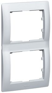 Фото Legrand Galea Life 771306 Рамка 2-постовая (вертикальная, soft aluminium)