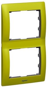 Фото Legrand Galea Life 771926 Рамка 2-постовая (вертикальная, metal magic green)