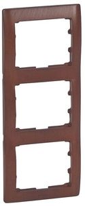 Фото Legrand Galea Life 771977 Рамка 3-постовая (вертикальная, cherry wood)
