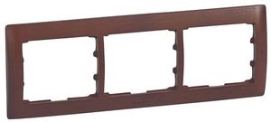 Фото Legrand Galea Life 771973 Рамка 3-постовая (горизонтальная, cherry wood)