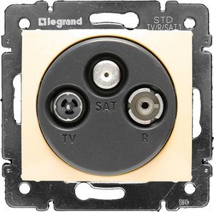 Фото Legrand Valena 774110 Розетка телевизионная (TV+R+SAT, под рамку, скрытая установка, 1.5 дБ, слоновая кость)