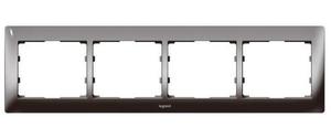 Фото Legrand Galea Life 771944 Рамка 4-постовая (горизонтальная, metal black nickel)