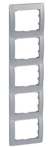 Фото Legrand Galea Life 771309 Рамка 5-постовая (вертикальная, soft aluminium)