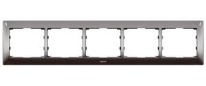 Фото Legrand Galea Life 771945 Рамка 5-постовая (горизонтальная, metal black nickel)