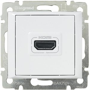 Фото Legrand Valena 770085 Розетка видео (HDMI, под рамку, скрытая установка, белая)