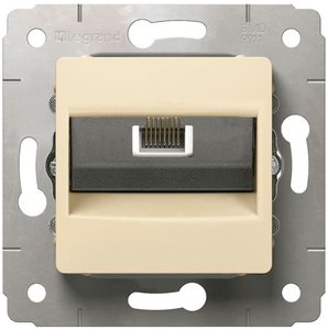 Фото Legrand Cariva 773741 Розетка сетевая (RJ45, под рамку, скрытая установка, слоновая кость)