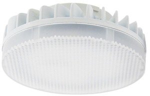 Фото Jazzway 2855435 Лампа светодиодная (LED) «таблетка» d75мм GX53 130° 15Вт 220-230В матовая тепло-белая желтая 3000К