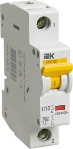 Фото IEK ВА47-60 MVA41-1-025-C Автоматический выключатель однополюсный 25А (6 кА, C)