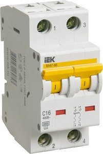 Фото IEK ВА47-60 MVA41-2-032-C Автоматический выключатель двухполюсный 32А (6 кА, C)