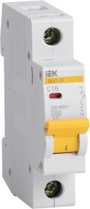 Фото IEK ВА47-29 MVA20-1-020-D Автоматический выключатель однополюсный 20А (4.5 кА, D)