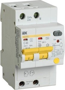 Фото IEK АД-12 MAD123-2-040-C-300 Автоматический выключатель дифференциального тока двухполюсный 40А (тип A,