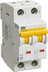 Фото IEK ВА47-60 MVA41-2-002-C Автоматический выключатель двухполюсный 2А (6 кА, C)