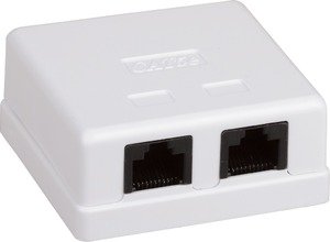 Фото IEK CS2-1C5EU-22 ITK Настенная инф. розетка RJ45, кат.5Е UTP, 2-порта