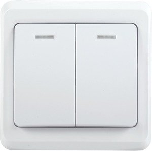 Фото IEK EVV21-K01-10-DM ВС10-2-1-ВБ Выключатель 2кл 10А с инд. ВЕГА (белый)