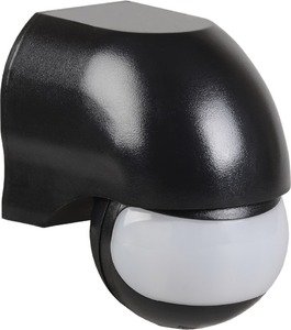 Фото IEK LDD10-010-1100-002 Датчик движения ДД 010 (1800 Вт, 180 °, дальность 10 м, в сборе, настенный, черный)
