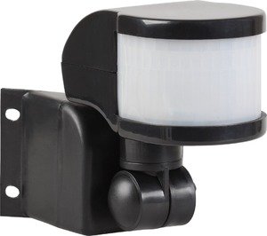 Фото IEK LDD10-018B-1100-002 Датчик движения ДД 018В (1100 Вт, 270 °, дальность 12 м, в сборе, настенный, IP44, черный)