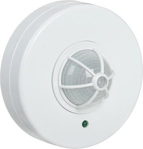 Фото IEK LDD11-024-1100-001 Датчик движения ДД 024 (1100 Вт, 120 °, в сборе, настенно-потолочный, IP33, белый)