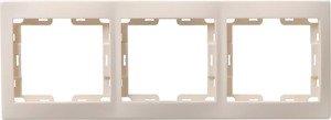 Фото IEK EMK30-K33-DM РГ-3-ККм Рамка 3-местн. горизонт. КВАРТА (кремовый)
