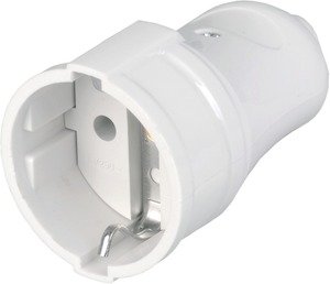 Фото IEK ERP10-16-01-K01 РПп10-01-Ст Розетка разборная прямая с з/к 16А белая