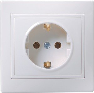Фото IEK ERK14-K01-16-DM РС10-3-КБ Розетка 1местн. c з/к без защ.штор. 16А КВАРТА (белый)
