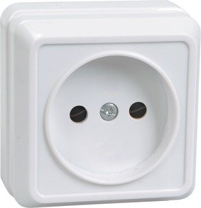 Фото IEK ERO10-K01-10-DC РС20-2-ОБ Розетка 1местн. без з/к 10А откр.уст. ОКТАВА (белый)