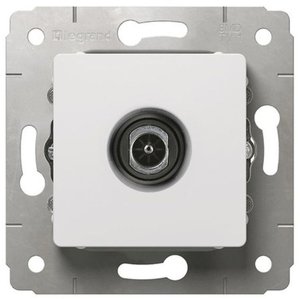 Фото Legrand Cariva 773679 Розетка телевизионная (TV, под рамку, скрытая установка, 10 дБ, белый)