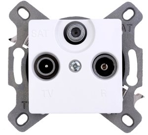 Фото Legrand Cariva 773636 Розетка телевизионная (TV+R+SAT, под рамку, скрытая установка, проходная, 14 дБ, белый)