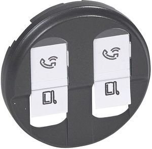 Фото Legrand Celiane 067952 Крышка розетки компьютерной (2хRJ45, UTP/FTP, графит)