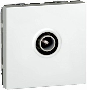 Фото Legrand Mosaic 078780 Розетка телевизионная (TV, под рамку, тип F, скрытая установка, звезда, 1.5 дБ, белый)