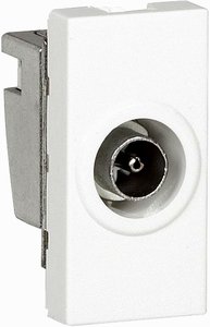 Фото Legrand Mosaic 078793 Розетка телевизионная (TV, под рамку, скрытая установка, звезда, 1.5 дБ, белый)