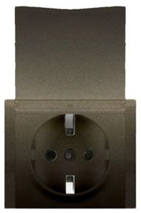 Фото Legrand Galea Life 771222 Крышка розетки (2P+E, крышка, шторки, dark bronze)