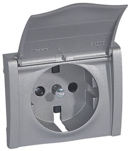 Фото Legrand Galea Life 771322 Крышка розетки (2P+E, крышка, шторки, aluminium)