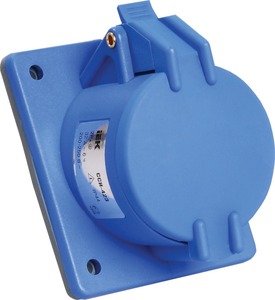 Фото IEK PSN41-032-3 Розетка встраиваемая ССИ-423 32А-6ч/200-250В 2Р+PЕ IP44 MAGNUM