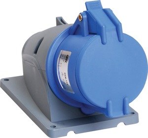 Фото IEK PSN11-032-3 Розетка стационарная ССИ-123 32А-6ч/200-250В 2Р+РЕ IP44 MAGNUM
