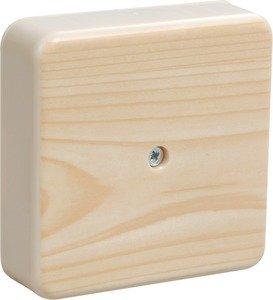 Фото IEK UKO10-075-075-020-K21 Коробка КМ41212-03 распаячная для о/п 79х79х23 мм светлое дерево (6 клемм 6мм2)