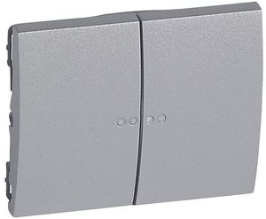 Фото Legrand Galea Life 771379 Клавиша двойная (индикация, soft aluminium)