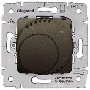 Фото Legrand Galea Life 775692 Термостат для теплых полов +5…+30°С (8А, 220 В, под рамку, скрытая установка, dark bronze)