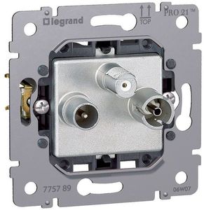 Фото Legrand Galea Life 775789 Розетка телевизионная (TV+Radio+SAT, механизм, звезда, 1.5 дБ, скрытая установка)